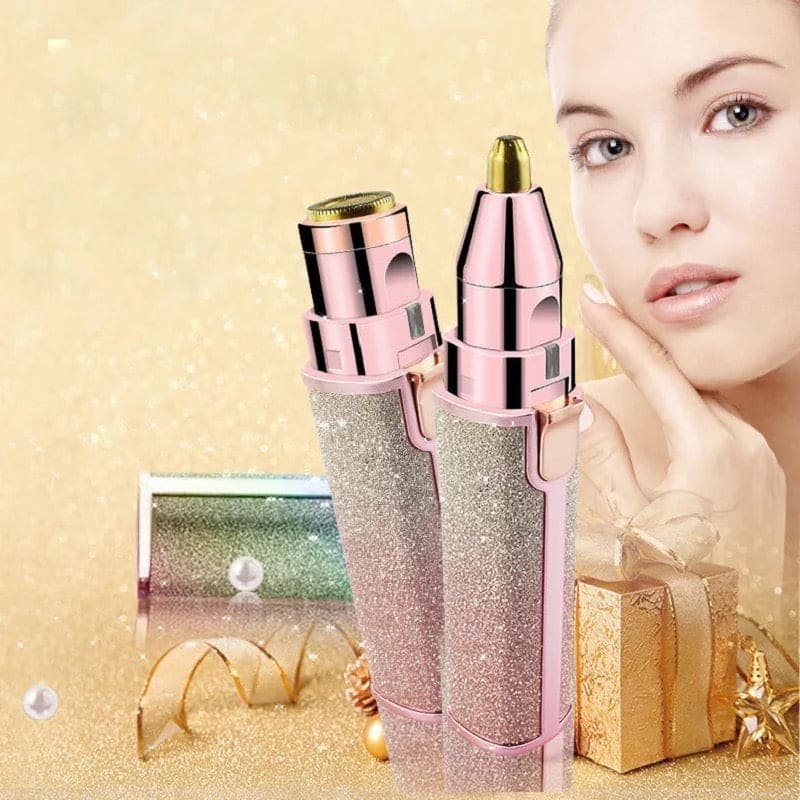 Glitter Eyebrow Trimmer, 2 In 1 Electric Eyebrow Trimmer, Makeup Painless Eyebrow Epilator, Body Shaver Razor, Portable Facial Body Hair Remover Glitter Eyebrow Trimmer, 2 In 1 Electric Eyebrow Trimmer, Makeup Painless Eyebrow Epilator, Body Shaver Razor, Portable Facial Body Hair Remover